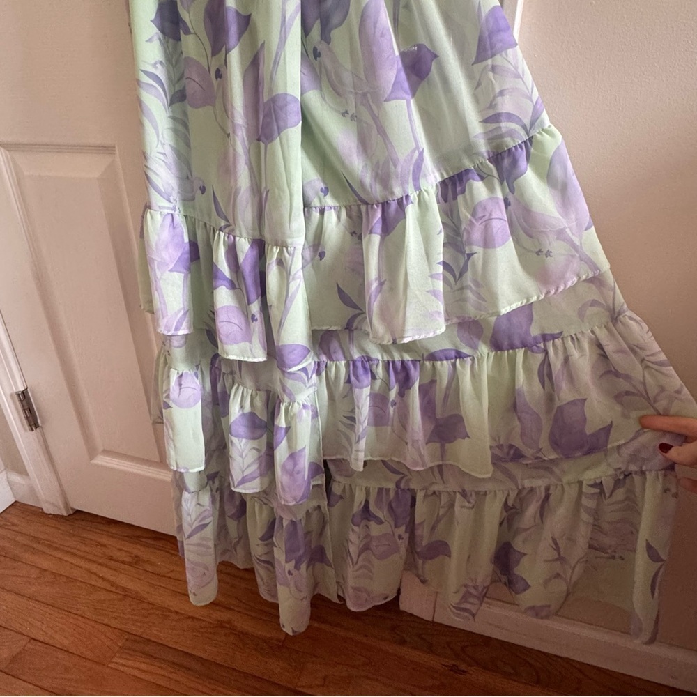 HUTCH Imani Maxi Dress Patina Foliage Green/Lavender Size Small - Picture 6 of 15